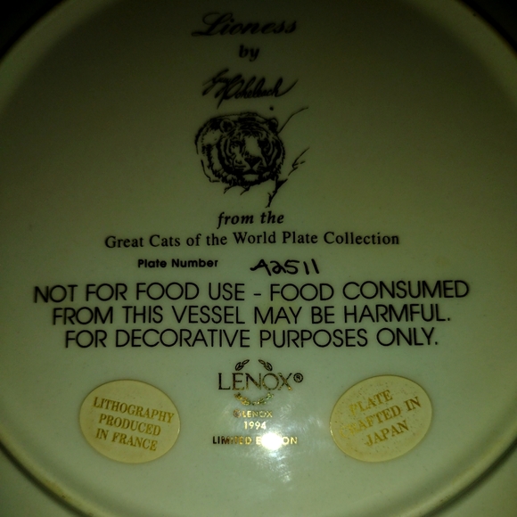 Lenox collectible plates (Cat of the world) - Picture 4 of 4